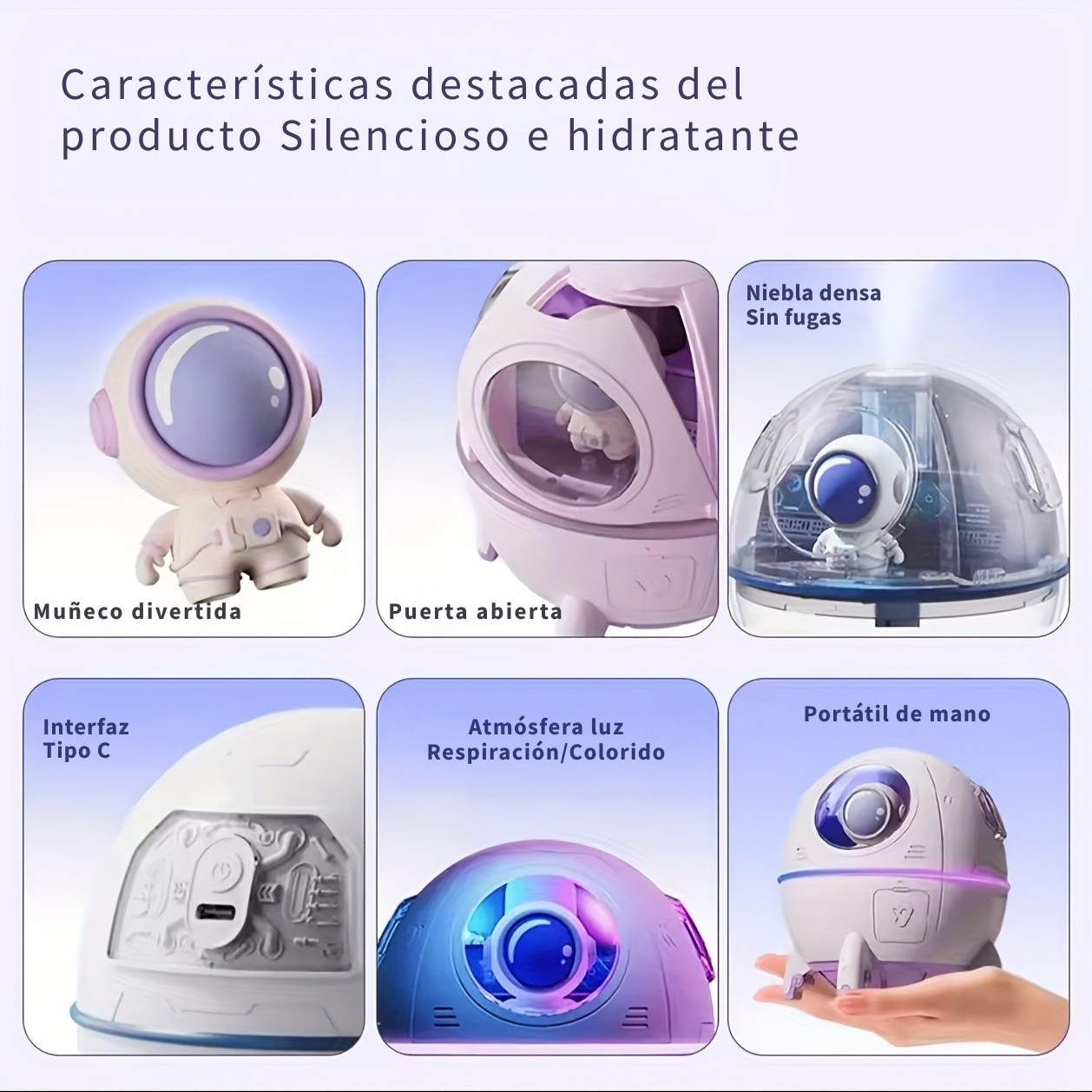 🌟 Humidificador Cápsula Lunar / Aromaterapia + Luz LED / Mini Difusor USB para Casa - Auto/ NUEVO!!!🚀
