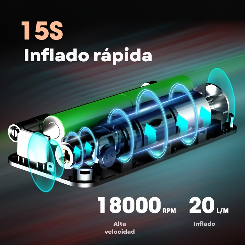 🚗💨 Compresor Aire Portátil CARSUN - Automovil/Moto/Bicicleta - Batería Recargable ⚡📱