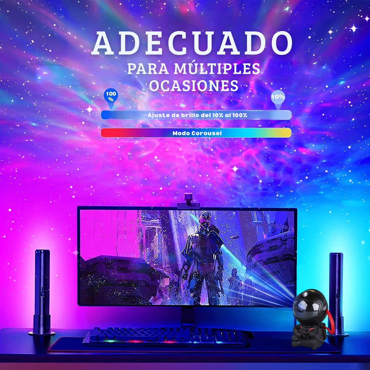 👽 ASTRONAUTA PROYECTOR GALÁCTICO LED / Control Remoto / Regalo Perfecto Decoración 🌟 NUEVO!!!
