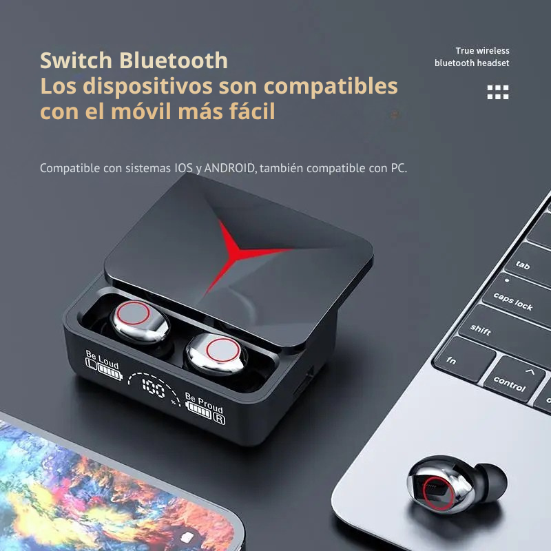 😀APROVECHA!!! 🎧🔥 Audífonos Bluetooth M90 / Control Táctil / HiFi Estéreo / Resistentes Agua / Gaming - Deporte 🎵 📶