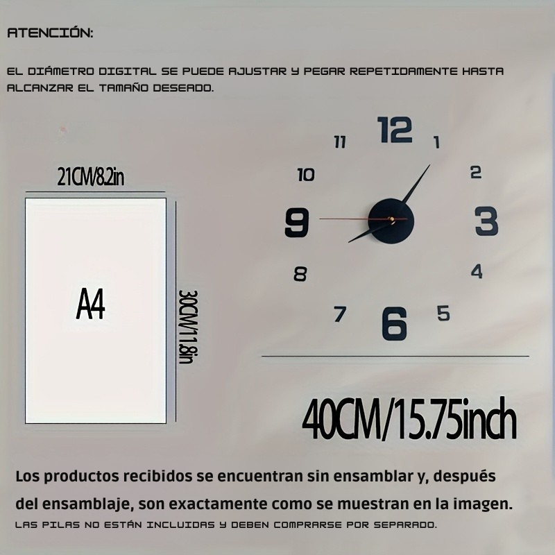 ✅ "Reloj de Pared 3D Luminoso NONZHU 40x40cm - Silencioso Moderno Acrílico"🕐