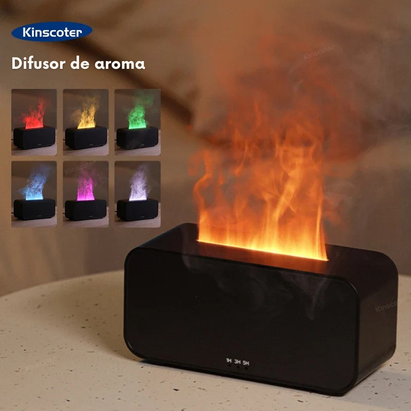 🔥 DIFUSOR AROMA LLAMA /  LED 7 COLORES / Humidificador Ultrasónico ✨