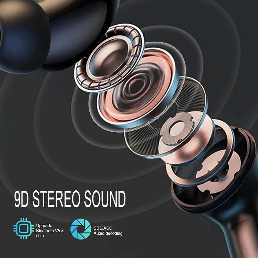🔊 MONSTER Auriculares Inalámbricos Bluetooth 5.0 | Pantalla LCD Smart | Estéreo HD | Gaming + Deportes |