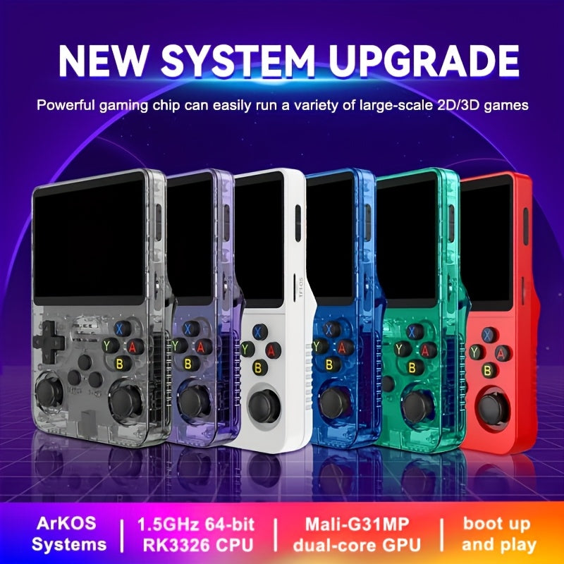 🕹️ Consola Portátil R36S ARCADE GAMES | 64GB Retro Gaming | Pantalla 3.5" | 7 Colores | 🔋Batería Recargable USB