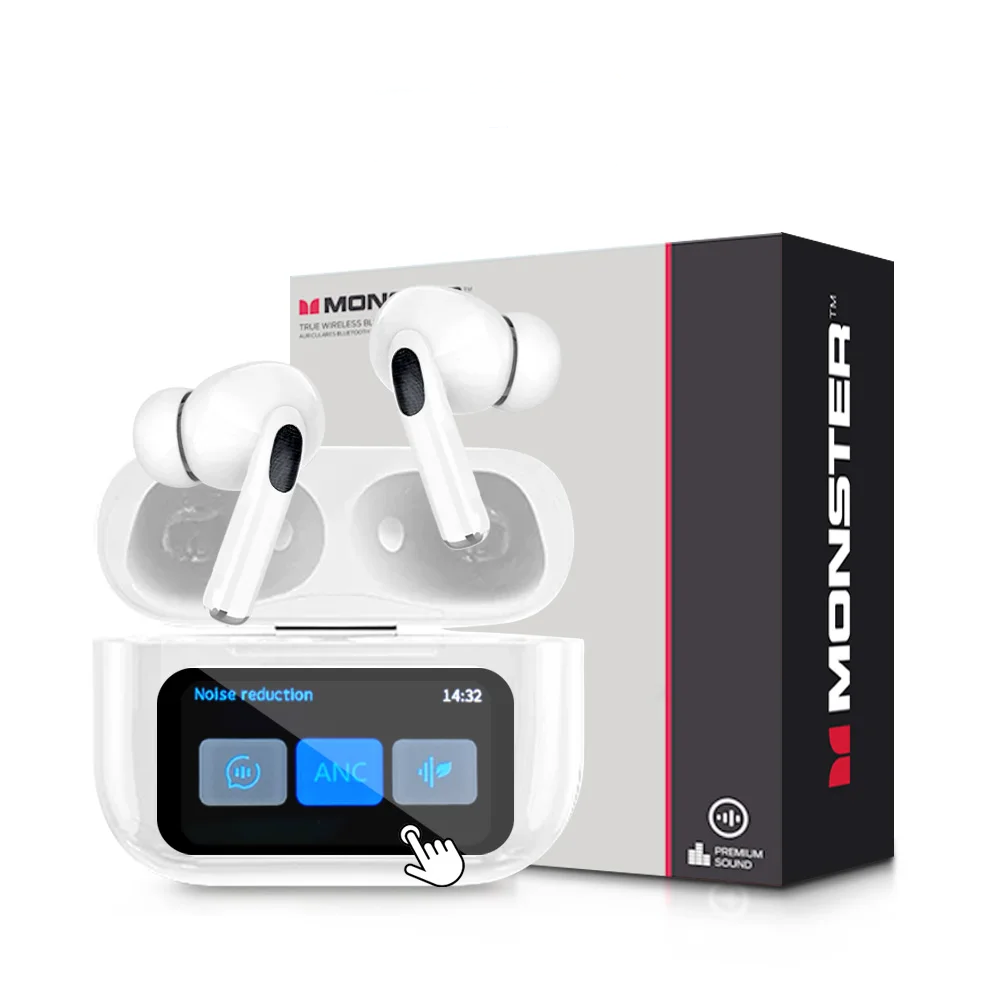 🔊 MONSTER Auriculares Inalámbricos Bluetooth 5.0 | Pantalla LCD Smart | Estéreo HD | Gaming + Deportes |